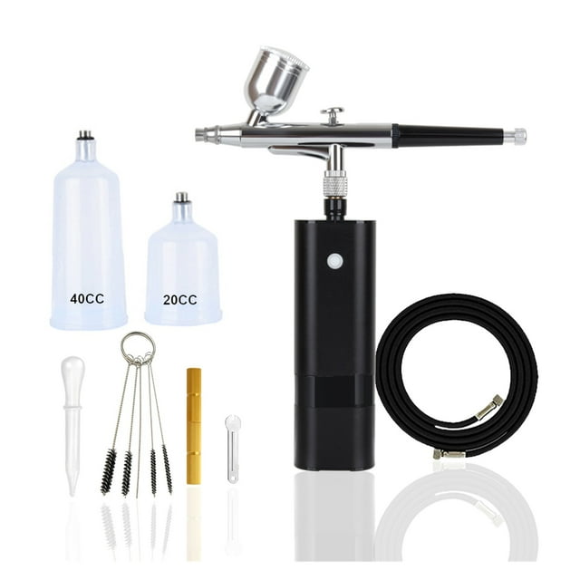 Mini Aérographe Sans Fil avec Kit de Compresseur Pistolet à Haute Pression pour Coloriage de Gâteaux Modèles Peintures Tatouages, Facile à Utiliser