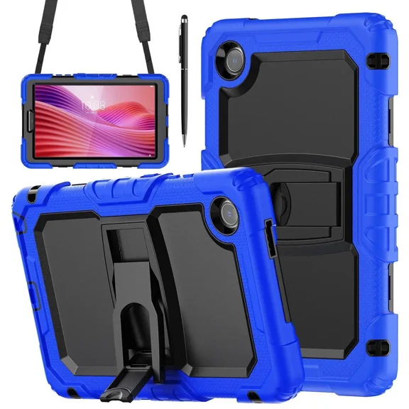 Case for Lenovo Tab One 8.7 inch 2025 / Tab K9 8.7" 2025 TB305XU TB305FU, Heavy Duty Rugged Shockproof Drop Protection Cover with 360 Rotatable Stand, Hand Strap & Shoulder Strap, Stylus Pen