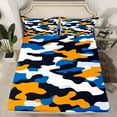 thumbnail image 2 of Manfei Camouflage Hunting Twin Sheet Sets,Camo Army Twin Fitted Sheet,Blue Orange White Flat Sheet For Teens,Ultra Soft Home Decor,3pcs, 2 of 7