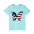 thumbnail image 2 of Tdoqot Girls 4th of July Shirts- Fashion Short Sleeve Cotton Summer T Shirts Kids Clothes Tops Blue Size 5-6T, 2 of 5