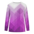 thumbnail image 4 of ICHUANYI Clearance Women Long Sleeves Casual Shirts Printing Round Neck Sweatshirt Pullover Loose Tunic Tops(Hot Pink, XXL) ICHUANYI WER2023081404141, 4 of 5