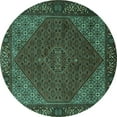thumbnail image 1 of Ahgly Company Indoor Round Persian Turquoise Blue Traditional Area Rugs, 8' Round, 1 of 4