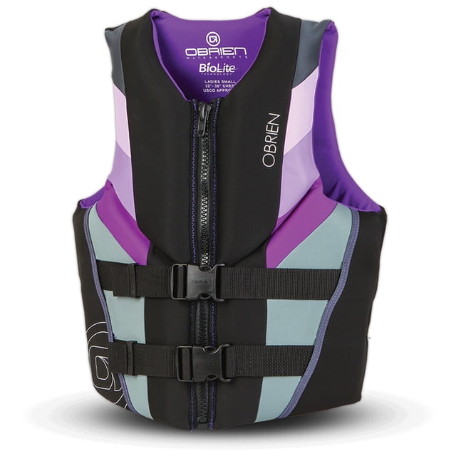 O'Brien Focus Jacket Vest for Women, Black and Purple, Small