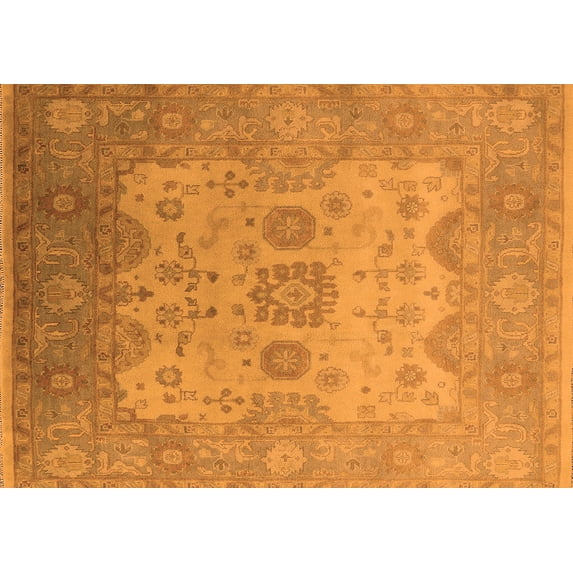 Ahgly Company Indoor Rectangle Oriental Orange Industrial Area Rugs, 7' x 9'