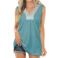 thumbnail image 1 of Chalecos sin mangas de verano,Chalecos de verano para mujer, camiseta sin mangas de verano de ganchillo para mujer, camisa con cuello en V para mujer, integración sin costuras, 1 of 5