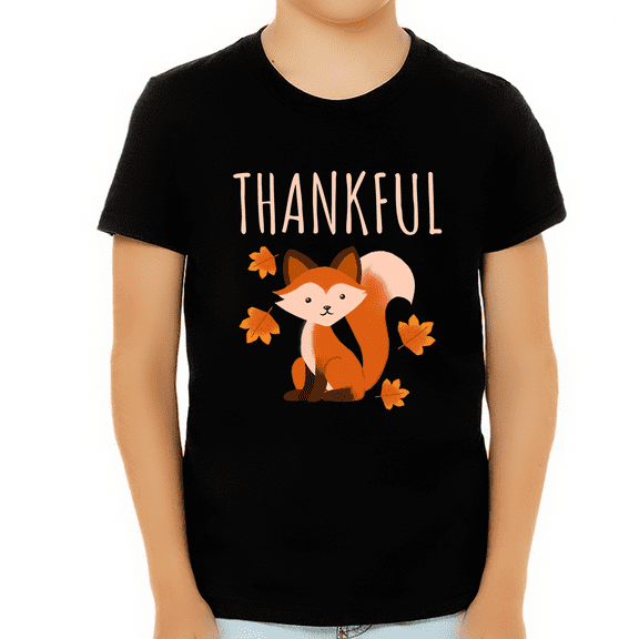 Cute Fox Thanksgiving Shirts for Boys Thanksgiving Gifts Funny Fall Shirts Thanksgiving Shirts for Kids