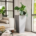 thumbnail image 3 of XBrand Modern 30-Inch Tall Square Planter, Modern Tapered Planter Perfect for Indoor & Outdoor Planter, Patio Décor, Set of 2, Gray, 3 of 11
