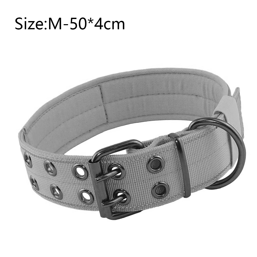 Tactical Dog Collar Reflective Nylon Dog Collar with Metal Buckle and Control Handle for Medium