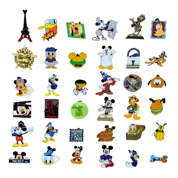 Mickey, Donald & Pluto 6 Disney Trading Pins Set ~ Randomly Assorted ~ Brand New
