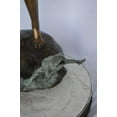 thumbnail image 3 of Nifao Girl Watching Jumping Frog – Outdoor Bronze Fountain, Garden Water Feature, 21"L x 15"W x 38"H, 3 of 11