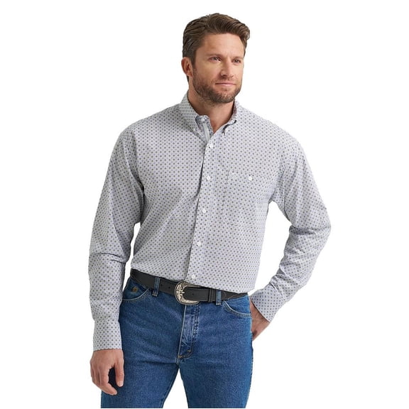 Wrangler Mens George Strait White Floral Print Shirt