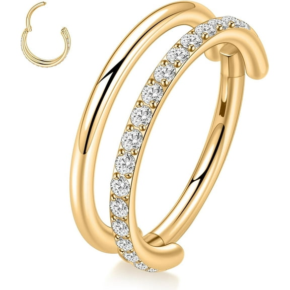 316L Surgical Steel Conch Helix Piercing Jewelry Cartilage Hoop Earring Septum Ring Nose Ring Rook Lobe Daith Tragus Piercing Jewelry 16G Double/Triple Hoop