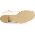 thumbnail image 6 of Unique Bargains Women's Square Toe Side Zipper Block Heel Ankle Boots Cream 10, 6 of 6