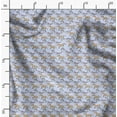 thumbnail image 2 of Soimoi Tissu en Voile de Coton Bleu Imprimé Cheval de Course Animal 1 Yard 56 Pouces de Large, 2 of 6