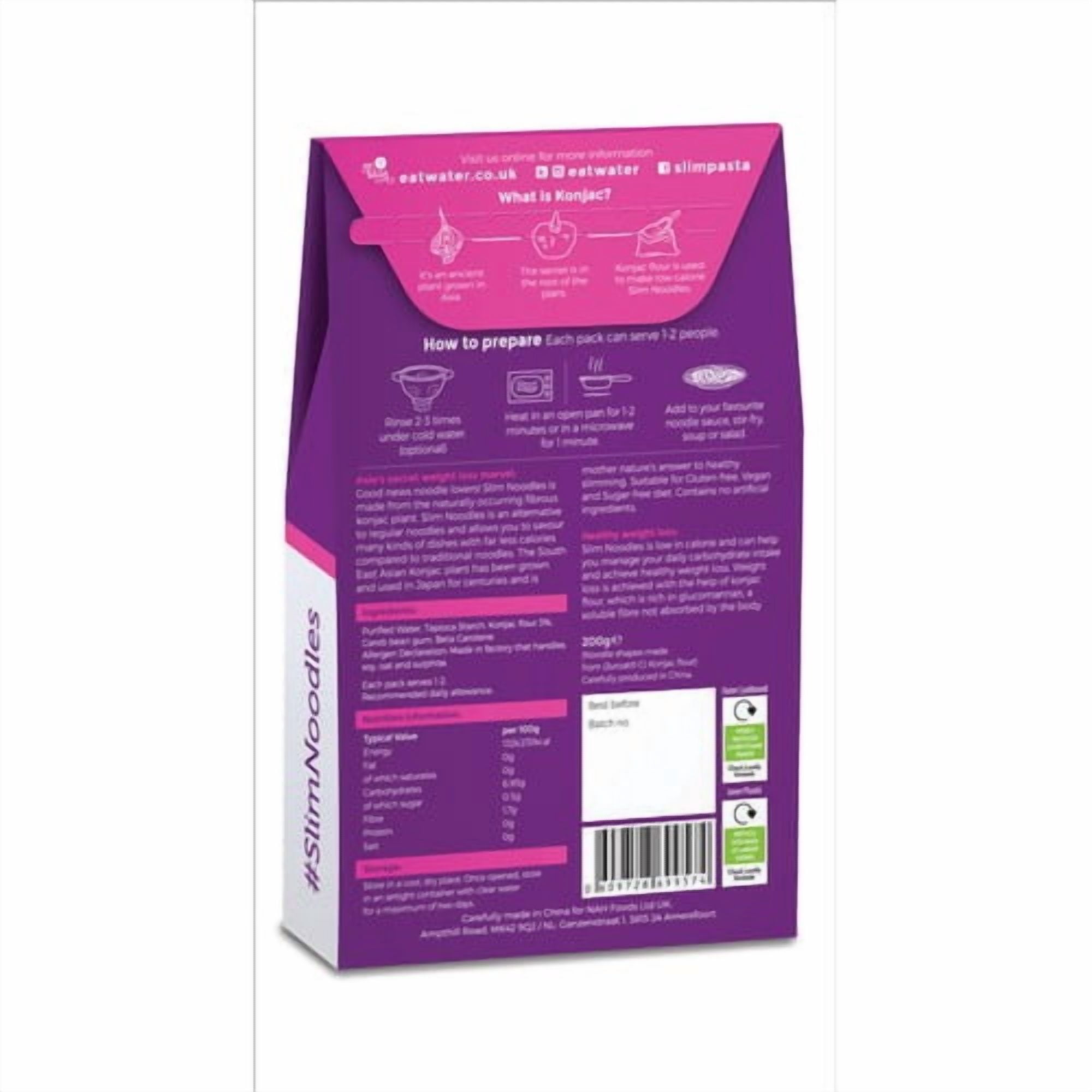 Eat Water Slim Noodles 200g, British Import (Pack of 3)