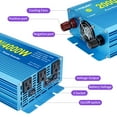 thumbnail image 6 of EFFORTWAY 2000W Power Inverter DC 12V to AC 110V Pure Sine Wave Car Inverter 3AC Outlets LCD Display for Vehicles, Outdoor Travel, 6 of 10