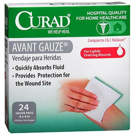 Curad Avant Gauze Pads 4 Inches X 4 Inches - 24 each