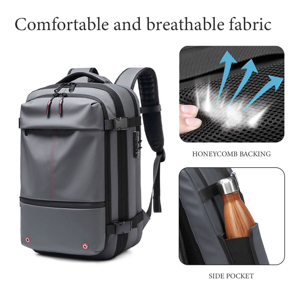 Kahopy Vacuum Backpack for Travel, 60L Expandable Compression Bag with Electric Vacuum Pump, Water Resistant and Anti Theft(Gray)