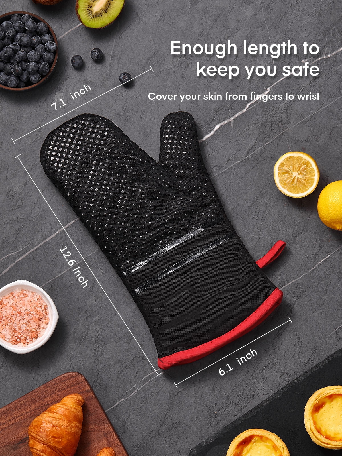 SiliconePro Kitchen Gloves Waterproof, Flexible, Thick Oven Mitts