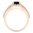 thumbnail image 4 of 1.76ct round cut black natural onyx 18k rose gold halo Bridal Wedding Engagement Promise Anniversary Ring for Women size 5.5, 4 of 7