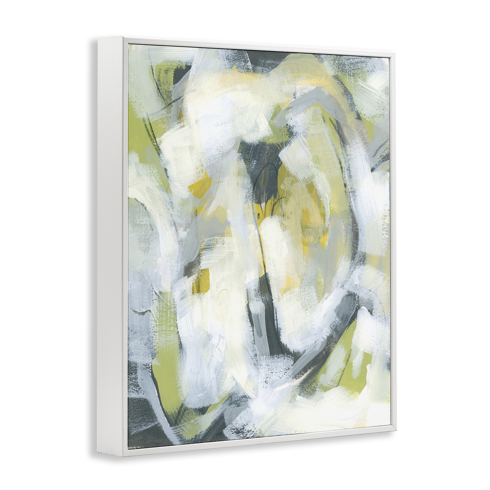 Stupell Industries Complex Abstract Distortion Abstract Painting White Framed Art Print Wall Art, 24 x 30