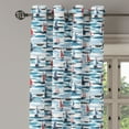 thumbnail image 3 of Ambesonne Grommet Curtain, , 50"x60", Vermilion Seafoam and Blue, 3 of 5
