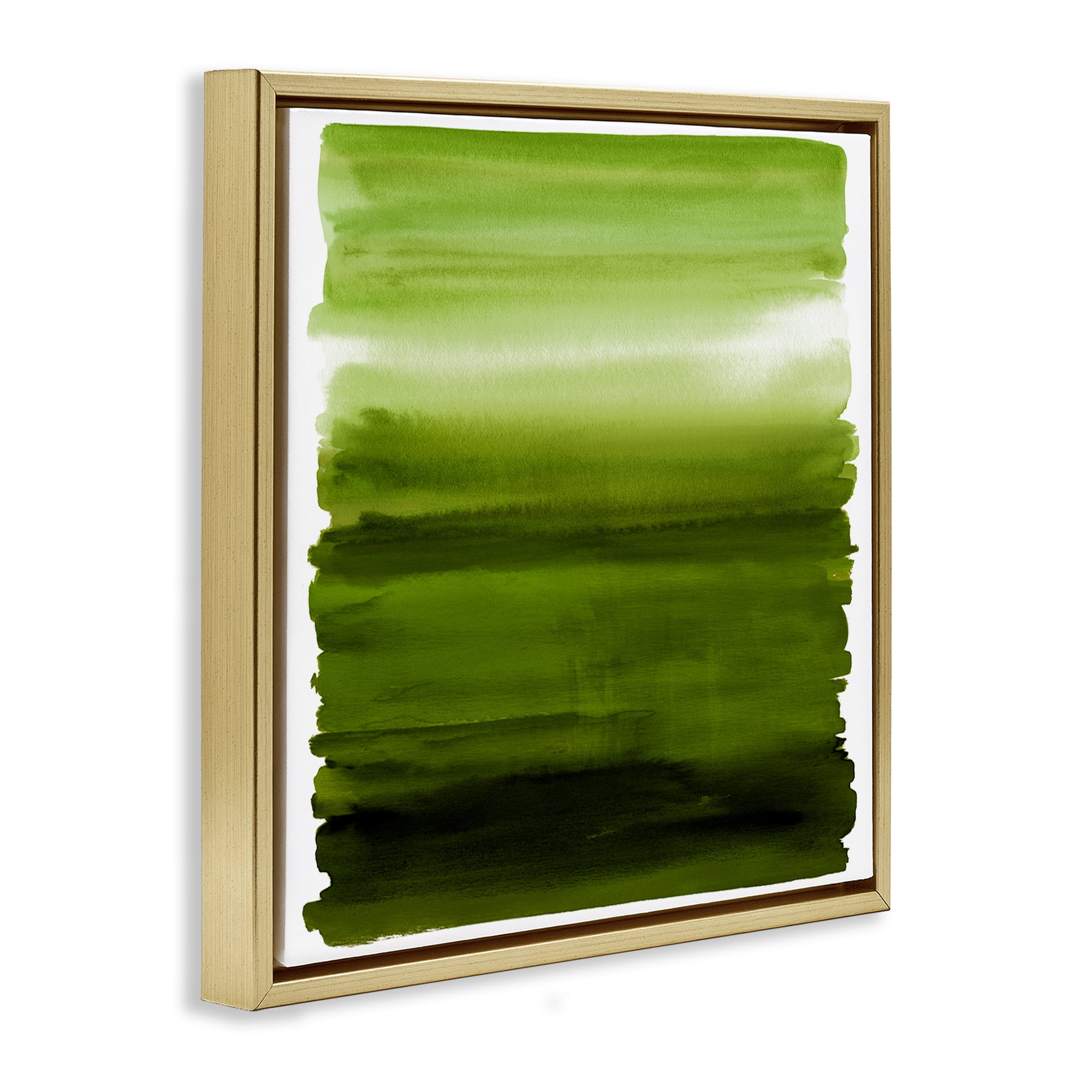 Stupell Industries Earthy Green Ombre Gold Framed Floater Canvas Wall Art, design by Allie Corbin
