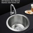 thumbnail image 3 of Stainless Steel Round Single Sink Round Sink Kitchen Small Campervan Kitchen Sink 28cm Outer Diameter with Strainer, 3 of 7