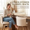 thumbnail image 5 of Dayalane Modern Bar Stools Set of 2, 26" Swivel Counter Height Bar Stools with Barrel Back, Linen Upholstered Barstools with Wood Legs for Kitchen Island, Dining Room, Home Bar，Beige, 5 of 15