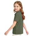thumbnail image 4 of Girls School Uniform Polo Shirt Casual Summer Short Sleeve Comfy Pique Knit Top Back to School Outfit, 4 of 7