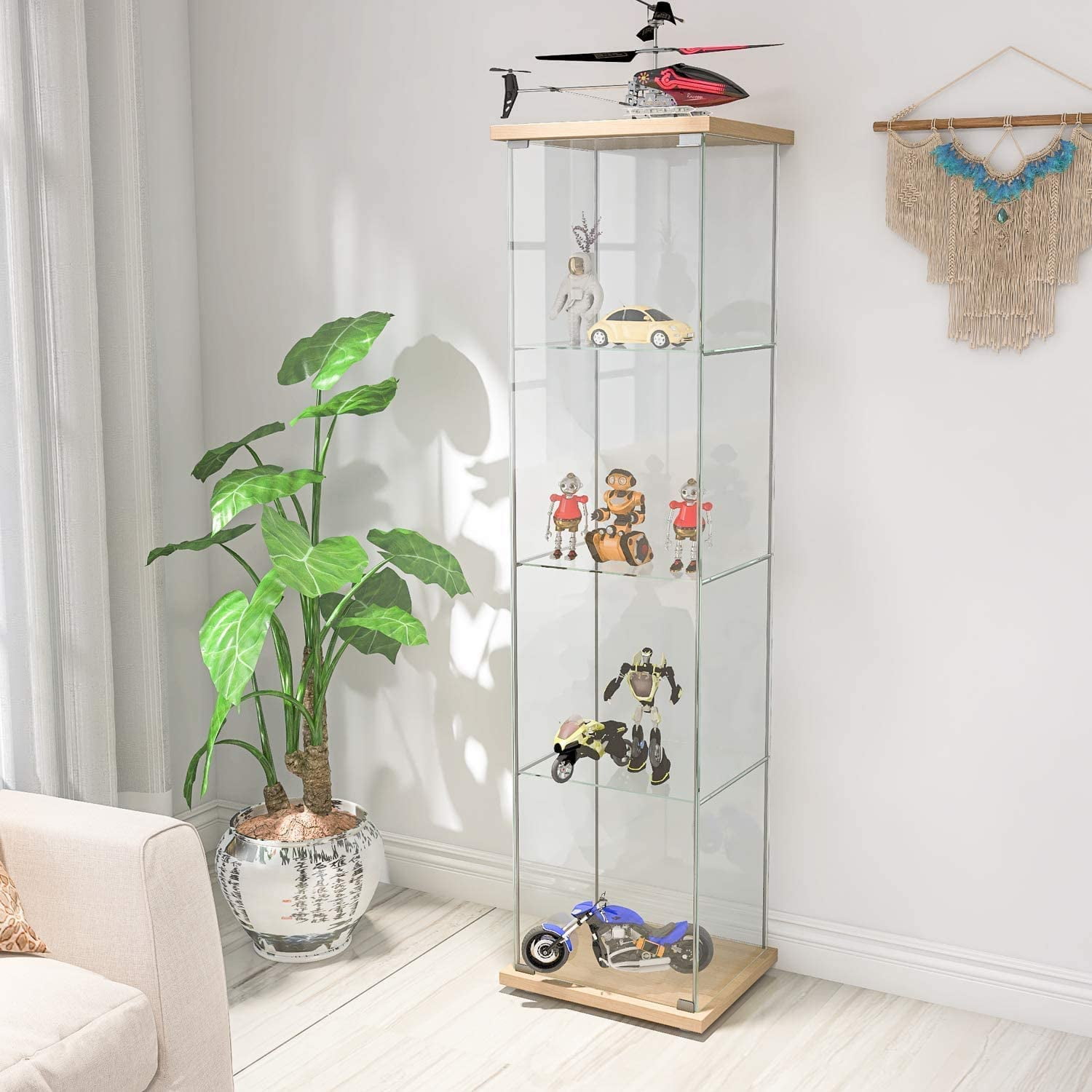 Buy Beauty4U Curio with Glass Doors 4 Shelves Glass Display