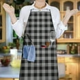 thumbnail image 6 of Gray Black Checkerboard Checkered Pattern Apron-Garden Aprons for Women with Pockets-Cotton Linen Waterproof Kitchen Cooking Gardening Aprons Adjustable for Kitchen,Cooking,BBQ and Salon 33x27 Inch, 6 of 7