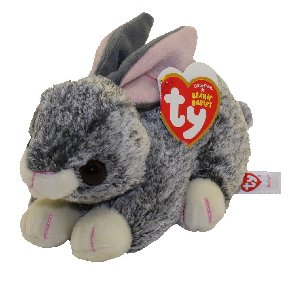 TY Beanie Baby SMOKEY the Grey Bunny (6 inch)