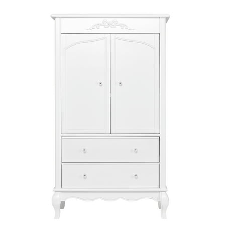 UPC: 0811048032188 | Evolur Aurora Armoire in Frost Spacious Storage Modern Comes Assembled