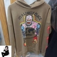 thumbnail image 2 of Oversize Brown Kanye West Hooded Hoodie Men Women Streetwear Sweatshirts Hip Hop Skulls Graffiti Print Stranger Things Pullover, 2 of 5