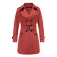 thumbnail image 1 of Gabardina NANJUN, chaqueta clásica con solapa para mujer, color burdeos, 1 of 7