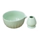 thumbnail image 4 of Cuenco de cerámica para matcha con soporte para batidor, esmaltado, juego de té matcha para ceremonia del té verde Verde claro, 4 of 9