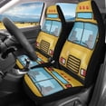 thumbnail image 2 of XYZCANDO Front Seat Protector Polyester Fabric Car Seat Covers Front Seat Cover Easy to Install Decor Accessory Truck Auto, Yellow Bus Front Design, 2 of 10