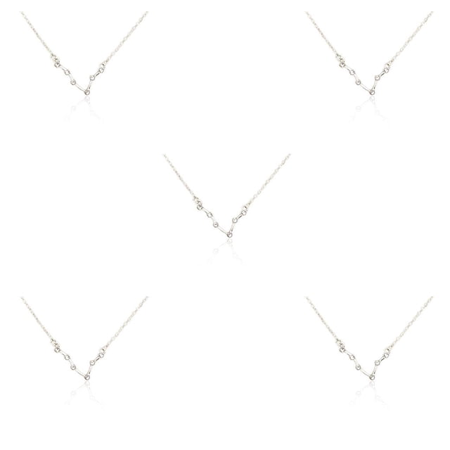 Minnieouse Ins Constellations Theme Amistad Collar Rhinestone Cómodo Delicado con Display Card Colgante para Lover Festival Gifts Piscis Silver Piscis Plata 5piezas Minnieouse CBP222151