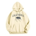 thumbnail image 1 of WEAIXIMIUNG Sweat à Capuche Décontracté pour Femmes Col Rond avec Poche Imprimé Lettre Anglaise, 1 of 3