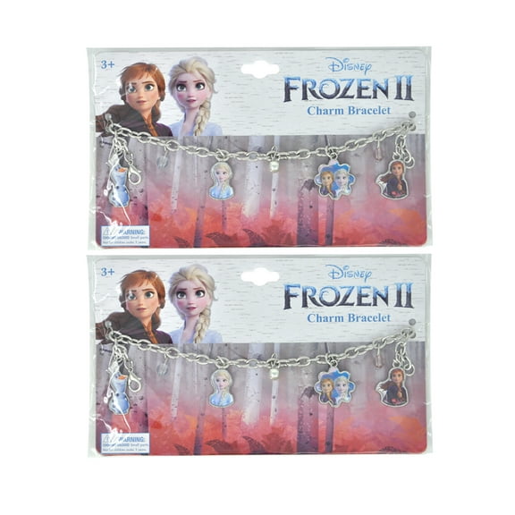 Disney Frozen II Girls Charm Bracelet Elsa Anna Olaf 2-Pack