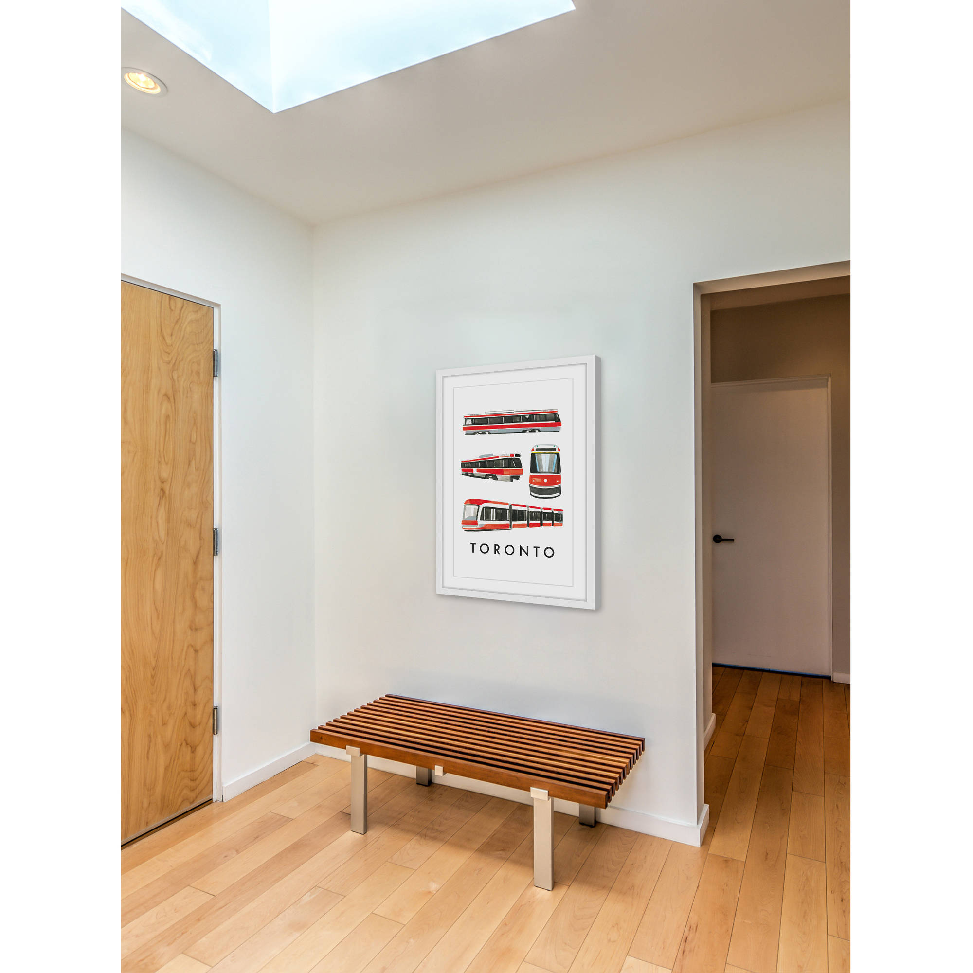 Marmont Hill "Autobuses" By Molly Rosner Framed Painting Art Print, 12.0" x 1.5"