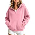 thumbnail image 3 of hengsof Girls Half Zip Sweatshirt Fleece Warm Hooded Pullover for Teen Long Sleeve Tops Fall Winter Clothes 5-16Y, 3 of 7