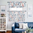 thumbnail image 2 of Summer Oceans Kitchen Curtains Valances and Tiers Set of 3 Orange Blue Octopus Corals Shells Coastal Tier Curtains and Valance with Rod Pocket for Small Windows, 27.5"x36", 2 of 9