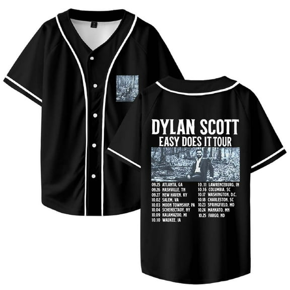 Dylan Scott Easy Does It Tour 2025 Baseball Jersey Shirt V-Neck Women Men Short Sleeve Streetwear Clothes
