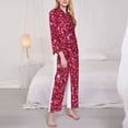 thumbnail image 4 of Bingfone Womens Pajama Sets Pink Glitter Print,Long Sleeve Loungewear Pajamas Set-Xx-Large, 4 of 9