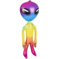 36" Alien INFLATE (Vinyl) Rainbow Inflatable Large Alien Figures on Hang Tag.