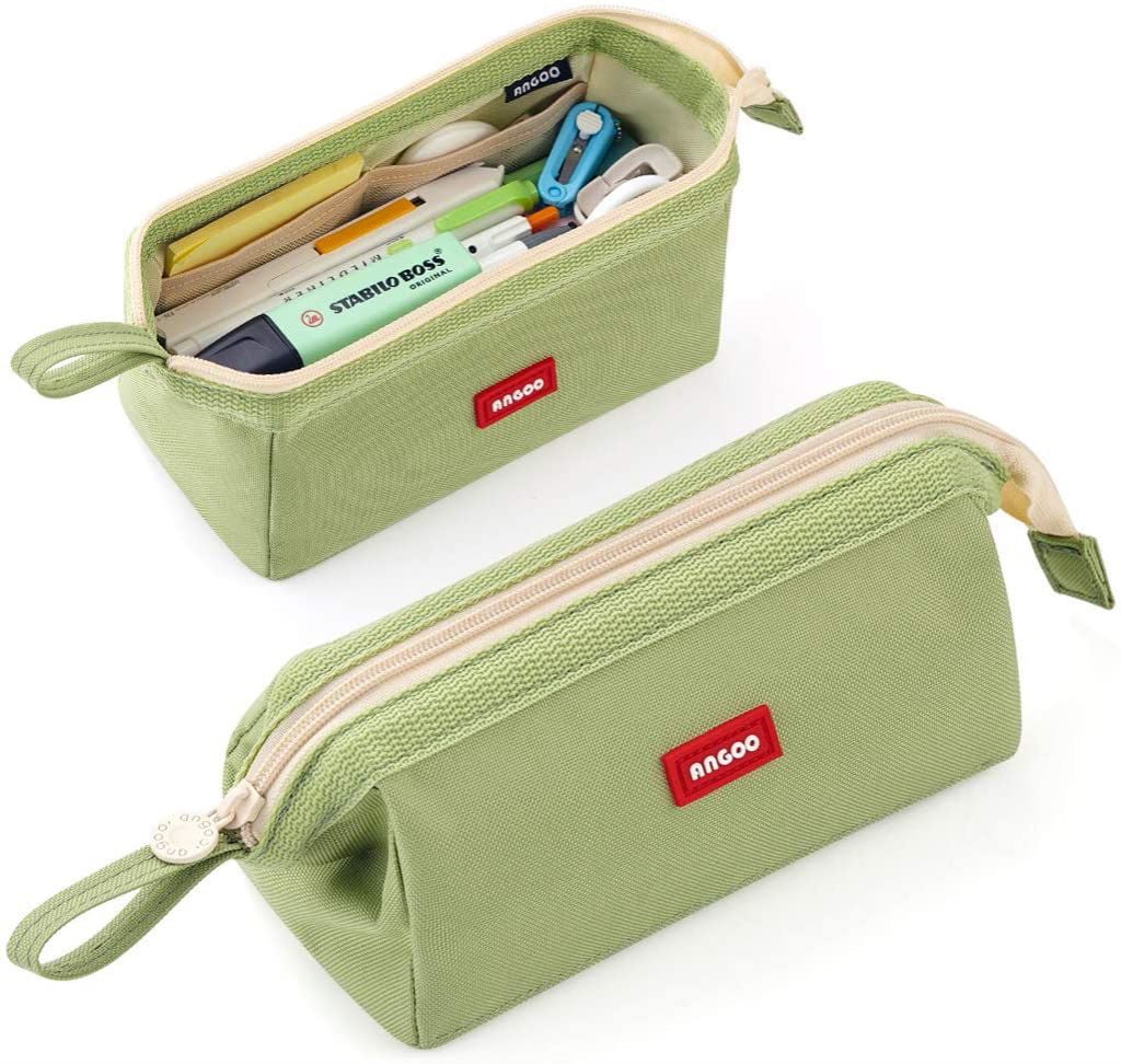 Cicimelon Pencil Case Large Capacity Pencil Pouch Pen Bag for School Teen Girl Boy Men Women (Green)