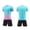 Blue, variant on Youth Gradient Color Block Football Jersey Set V Neck Short Sleeve Stripe Quick Dry Breathable Two Piece Athletic Training Outfit, for 5-15Y
