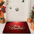 thumbnail image 5 of 3PCS Kitchen Mat set, Welcome Door Flannel Rug,Home Decor for Front Door,Kitchen, Bathroom, Merry Christmas Red Background With Holly And Snowflake Pattern ,Great, 5 of 9